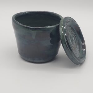 Pams Green Ceramic Jar with Lid