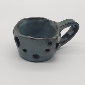 Double Wall Blue Ceramic Mug