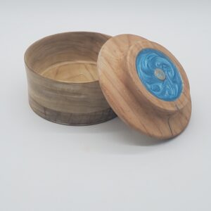 Hybrid Epoxy and Wood Jar with Lid